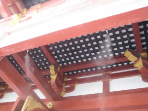 見えますか!?上からミストが出てます!