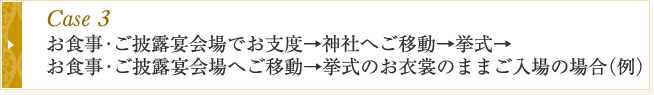 Case3 神社以外で支度　白無垢のまま入場